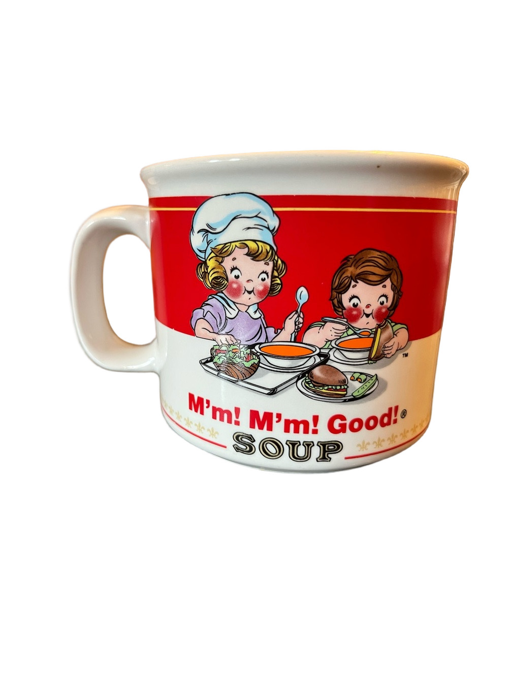 Vintage 1989 Robin's Donuts Campbell's Soup Mug Rare Promotional Kid Mascot